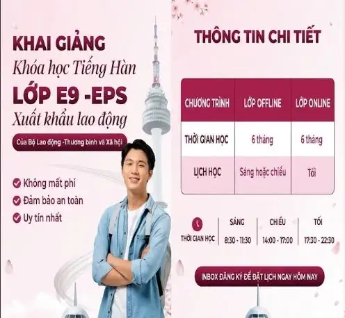 KHÓA HỌC TIẾNG HÀN LỚP E9 – EPS XUẤT KHẨU LAO ĐỘNG